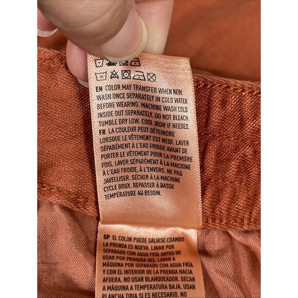 New American Eagle High Rise Straight Jeans Cargo Womens Size 6 Orange Y2K Hippi - Picture 16 of 16